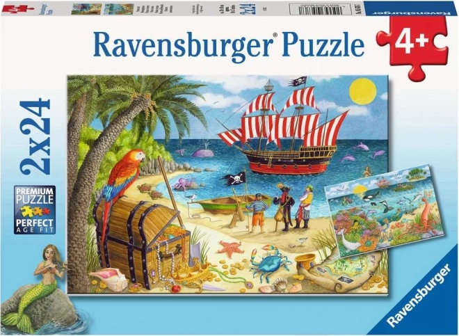 Ravensburger Puzzle Piraten und Meeresfeen 2×24 Teile
