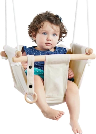 2Kids Toys textile Kinderschaukel aus Baumwolle, beige