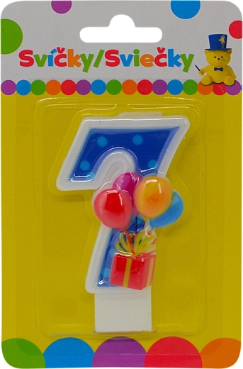 Geburtstagskerze mit Ballons Zahl 7