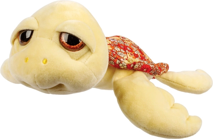 Weiche Plüschschildkröte mit Retro-Blumenpanzer