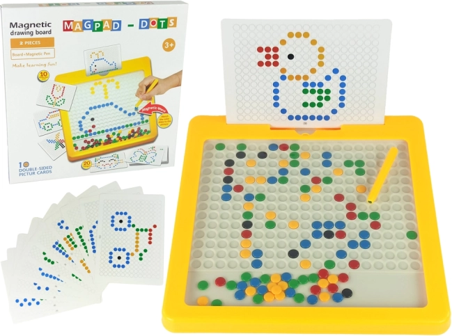 Magnettafel mit 100 Perlen Gelb