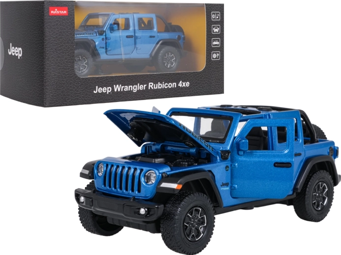 Metallmodell Jeep Wrangler Rubicon 1:32 blau RASTAR