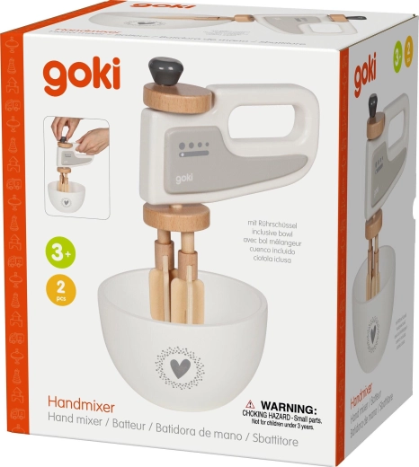 Holz-Handmixer mit Schüssel