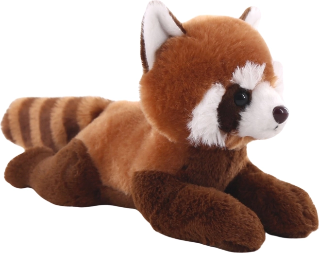 Roter liegender Plüschpanda 26 cm
