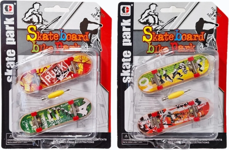 Fingerboard-Set: Mini-Finger-Skateboards mit Werkzeug