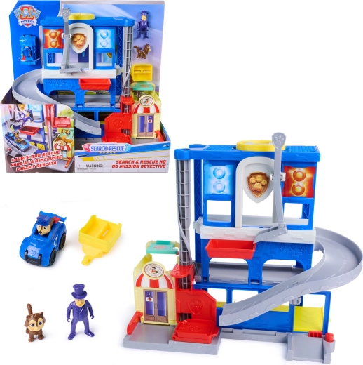 PAW Patrol Search & Rescue – Pup Squad HQ mit den Figuren Chase und Bürgermeister Humdinger