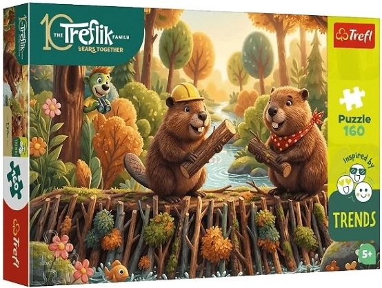 Trefl Puzzle 160 Teile „Beim Biber“ (Familie Treflik)