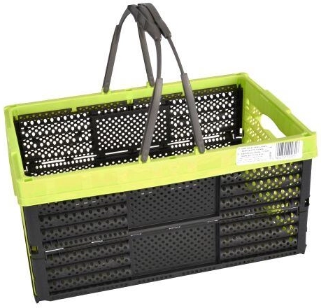 Faltbarer Einkaufskorb mit 2 Griffen, 16 l, 40 × 27 × 20 cm – Farbmix