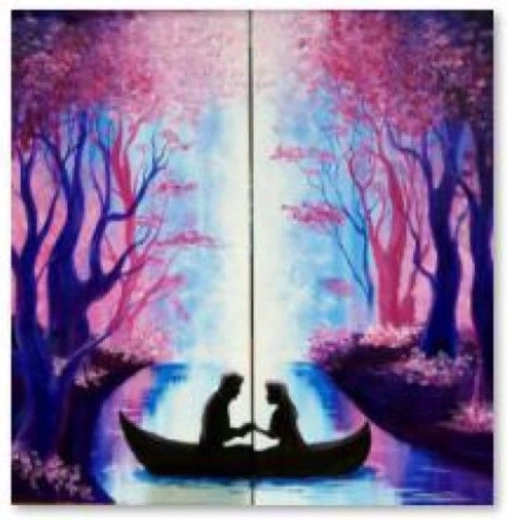 Diamantmalerei (Diamond Painting) verliebtes Paar 30 × 30 cm – 1 Stück