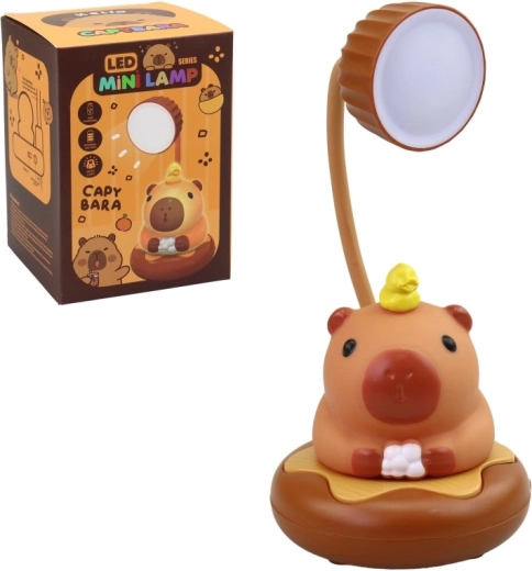 Niedliche Tischlampe Kapybara mit flexiblem Hals, USB-betrieben