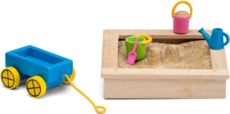 Lundby Zubehör fürs Puppenhaus – Sandkasten mit Spielzeug-Set