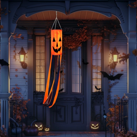 Halloween-Windsack mit Kürbismotiv, orange, 122 cm