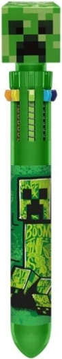 Zehnfarbiger Minecraft-Creeper-Kugelschreiber mit 3D-Topper – 1 Stück