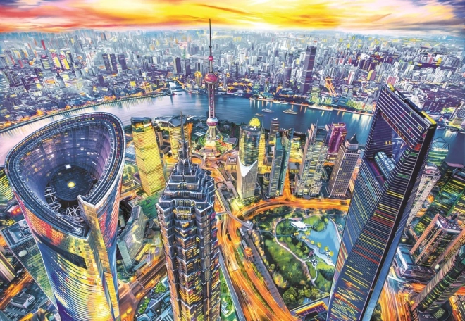 Puzzle Blick auf Shanghai 2000 Teile