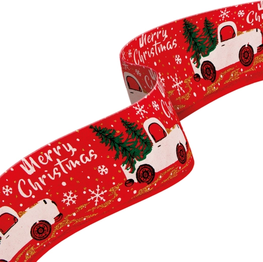 Weihnachtliches Textilband rot 60 × 6,3 cm