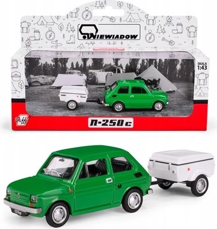 Fiat 126p mit Niewiadów N250C Anhänger, grün (1:43)