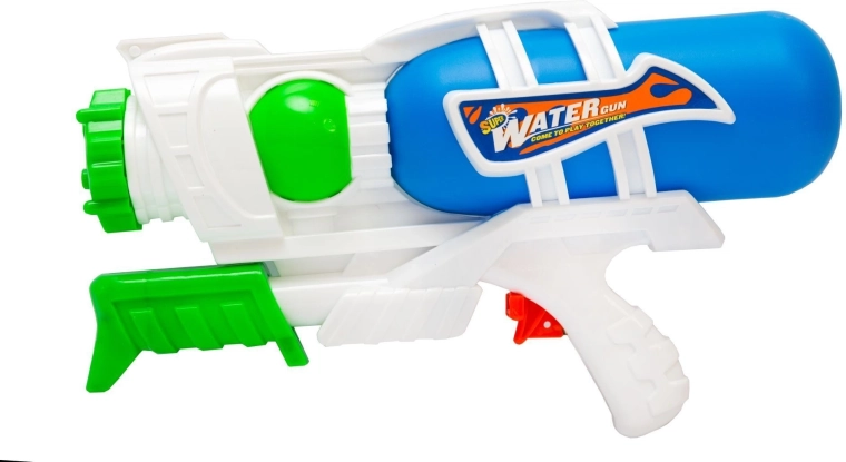 Große Wasserpistole mit Pumpe 27 cm, blau – 1 Stück