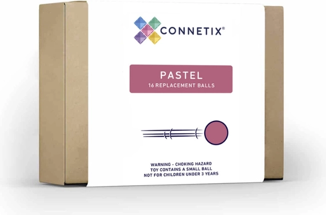 Set mit 16 pastellfarbenen Holzkugeln