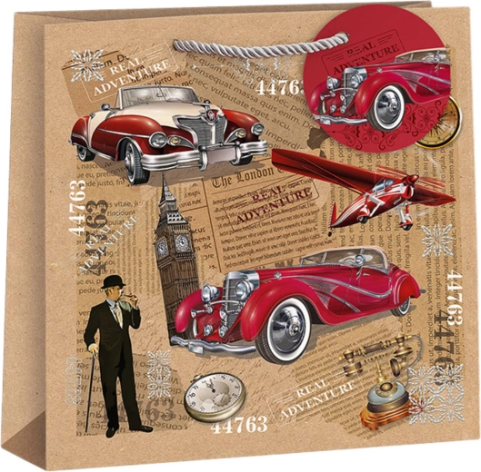Argus Geschenktasche Oldtimer rot 24 × 24 × 11 cm - 1 Stück