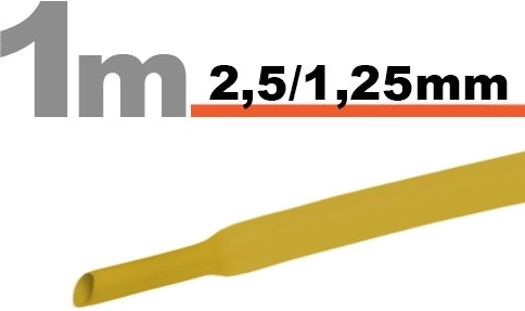Gelber Schrumpfschlauch 2,5/1,25 mm