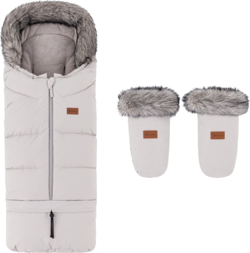 Petite&Mars Winter-Fußsack Arctic 4-in-1 mit Kinderwagenhandschuhen Fjora Champagne Shower