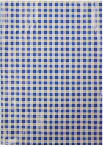 Tischdecke für den Kunstunterricht blau‑weiße Karos 65 × 50 cm