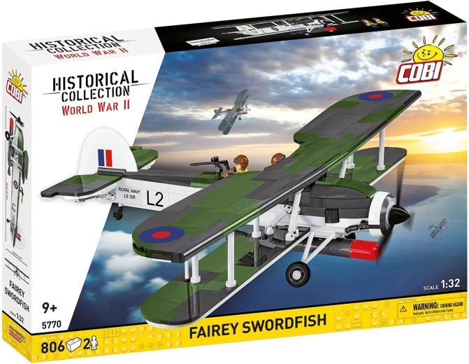 COBI WWII Fairey Swordfish Flugzeug-Bausatz 1:32 (806 Teile, 2 Figuren)