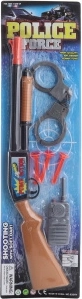 Kinder-Polizeigewehr mit Soft-Saugnapfgeschossen, Handschellen und Walkie-Talkie