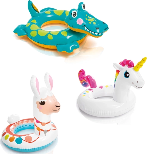 Aufblassbarer Kinder-Schwimmring INTEX – Lama, Einhorn und Krokodil