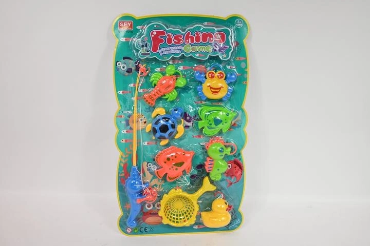 Kinder-Angelspiel mit Angelrute und Fischen