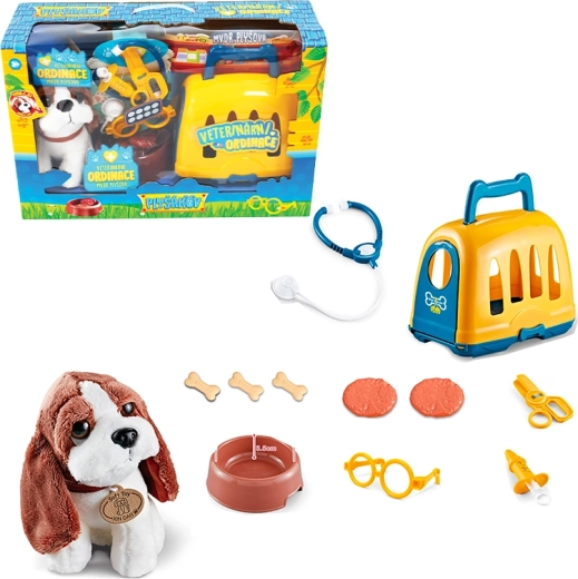 Tierarzt-Set mit Transportbox und Beagle