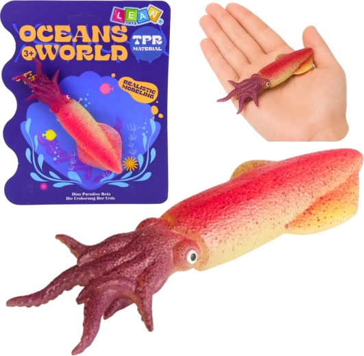 Realistische Gummifigur Tintenfisch 14 cm