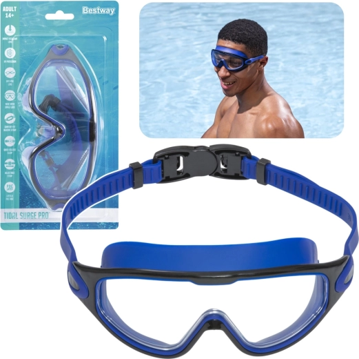 Schwimmbrille Bestway schwarz-blau mit verstellbarem Band