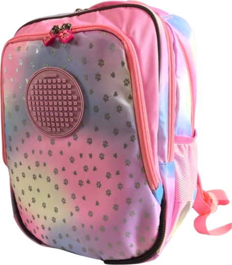 PIXIE CREW Junior Schulrucksack mit Herz- und Pfotenmotiv, rosa