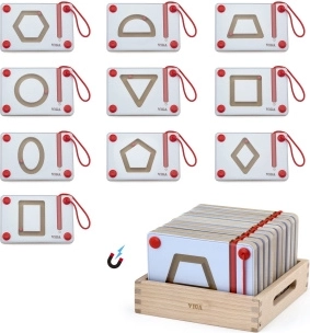 Magnetische Holztafeln zum Üben geometrischer Formen – 10 Stück