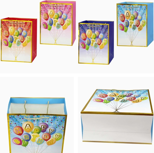 Papiertüte Geschenk TORO Happy Birthday 32 × 26 × 12 cm