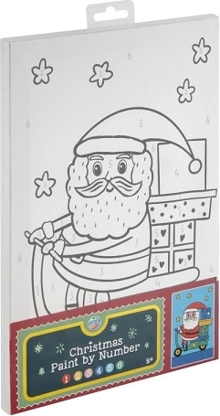 CCG XMAS Malen nach Zahlen auf Leinwand – Santa (30 × 19 cm)