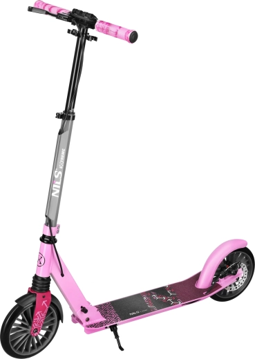 Klappbarer Roller NILS Extreme Lumia rosa 200 mm mit Federung und Scheibenbremse