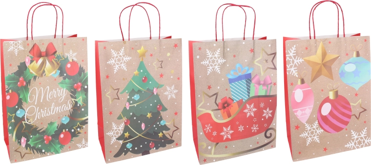 Weihnachtliche Geschenktüte L 30 × 42 × 12 cm – 1 Stück