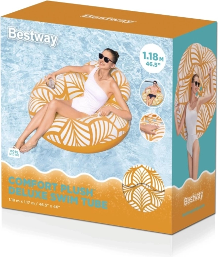 Aufblasbarer Schwimmring Plush Deluxe mit Rückenlehne und Getränkehalter