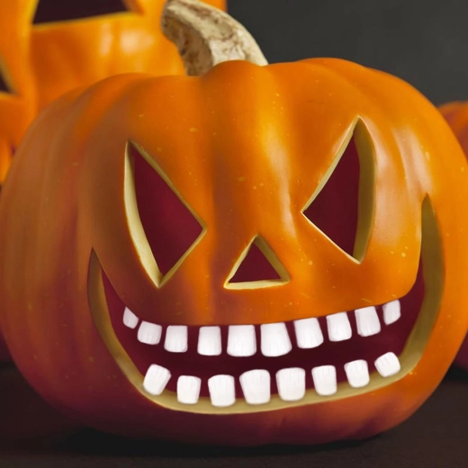 Halloween-Zähne für den Kürbislaternen-Kürbis – Set mit 18 Stück