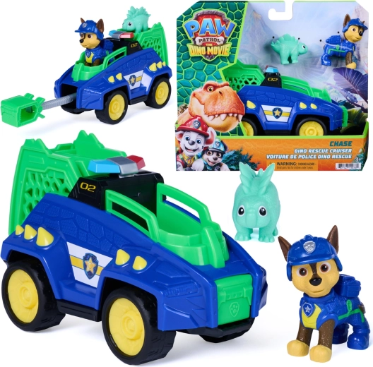 Spin Master Paw Patrol Dinosaurier – Fahrzeug Dino Rescue Cruiser 15 cm mit Chase- und Dinosaurier-Figuren