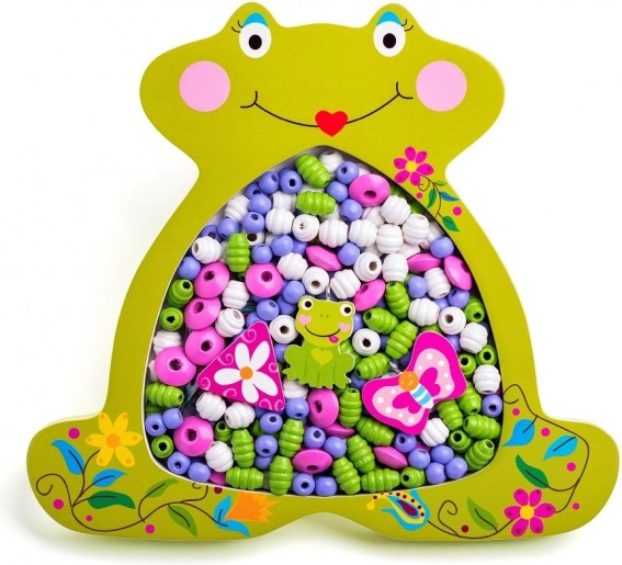 Holzperlen zum Auffädeln – Fröschlein