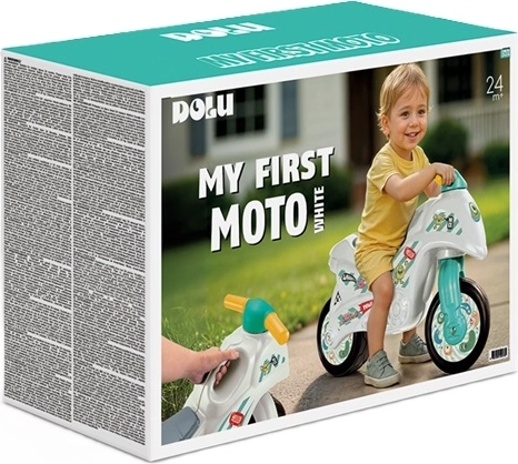 DOLU Kinder-Rutschfahrzeug Motorrad weiß-grün