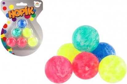 Hüpfball/kleiner Ball 3 cm 6 Stk. marmoriert auf Karte