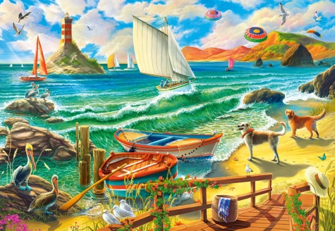 Puzzle 1000 Teile Wochenende am Meer