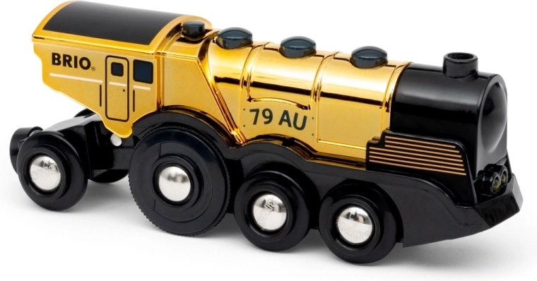 BRIO World mächtige goldene Action-Lokomotive mit Batteriebetrieb