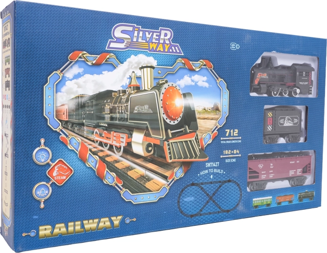 Retro-Eisenbahn mit Rauch, Licht und Sound