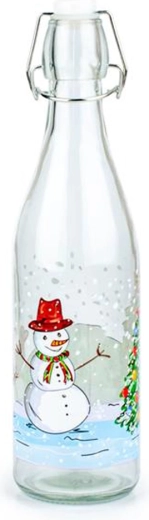 Glasflasche mit Bügelverschluss Toro 260 ml – Schneemann