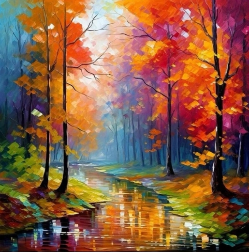 Diamantmalerei Ruhe im Wald 30 × 40 cm